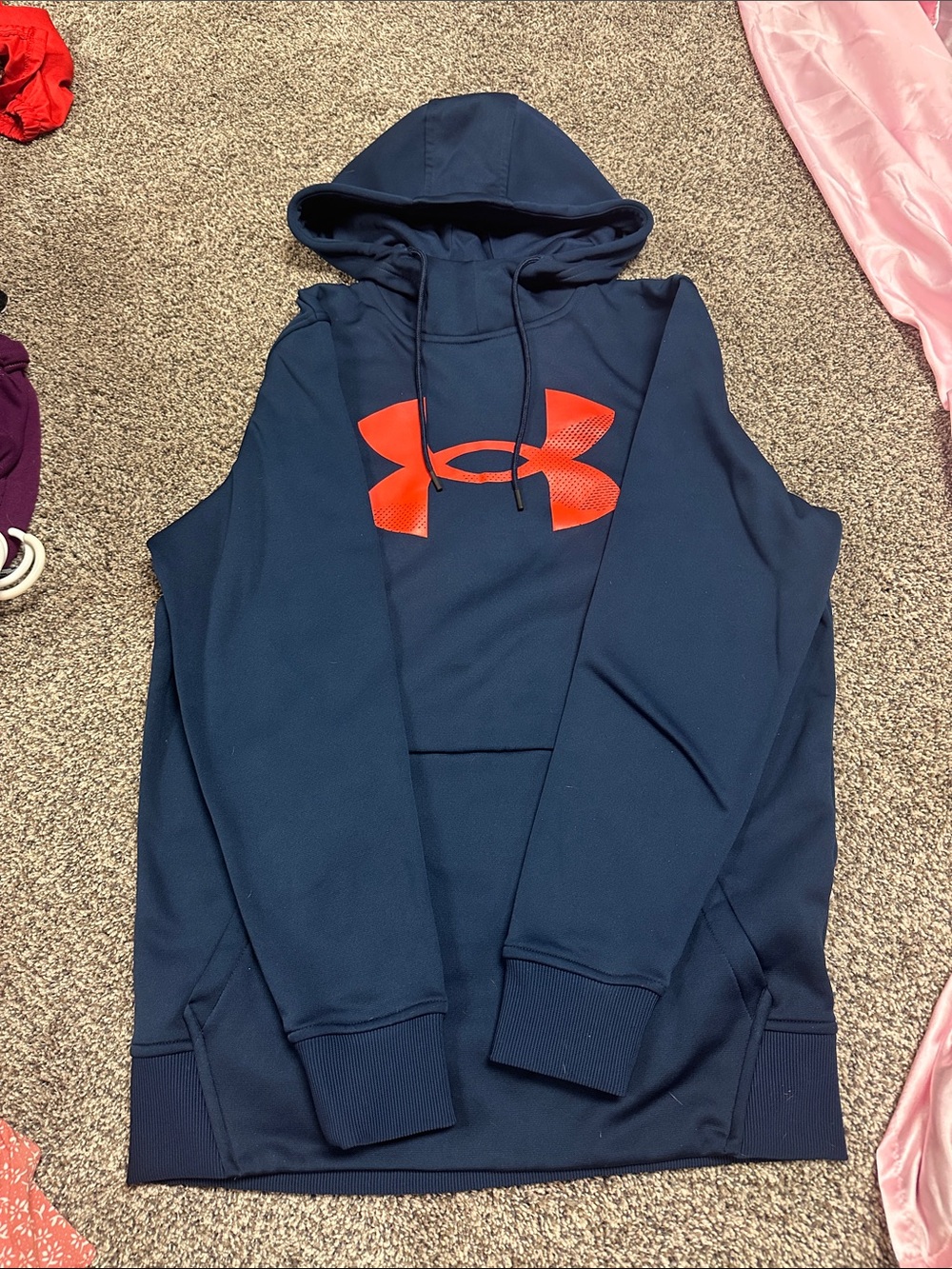 Under Armour Men’s Black Hoodie with Bright Red Logo